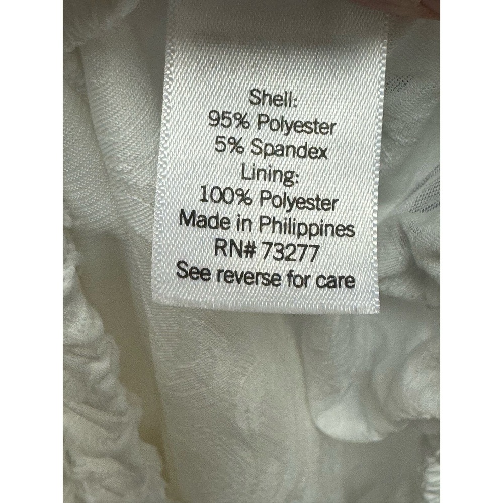 Lauren Conrad Womens White One Shoulder Ruffle Lace Textured Top Large - Picture 7 of 8